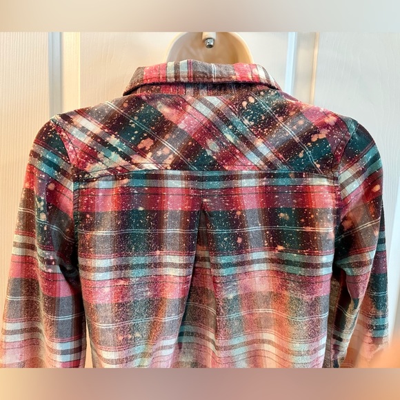 Bleached Flannel Shirt | Small | Full Tilt brand | Hand Crafted by me😉. - Picture 5 of 6